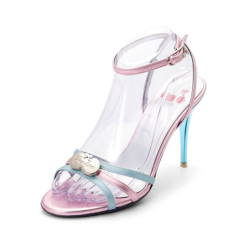 Popsandals | Recycled Leather ^ Stiletto Stick ~ Shiny Aqua * à la Magnetic