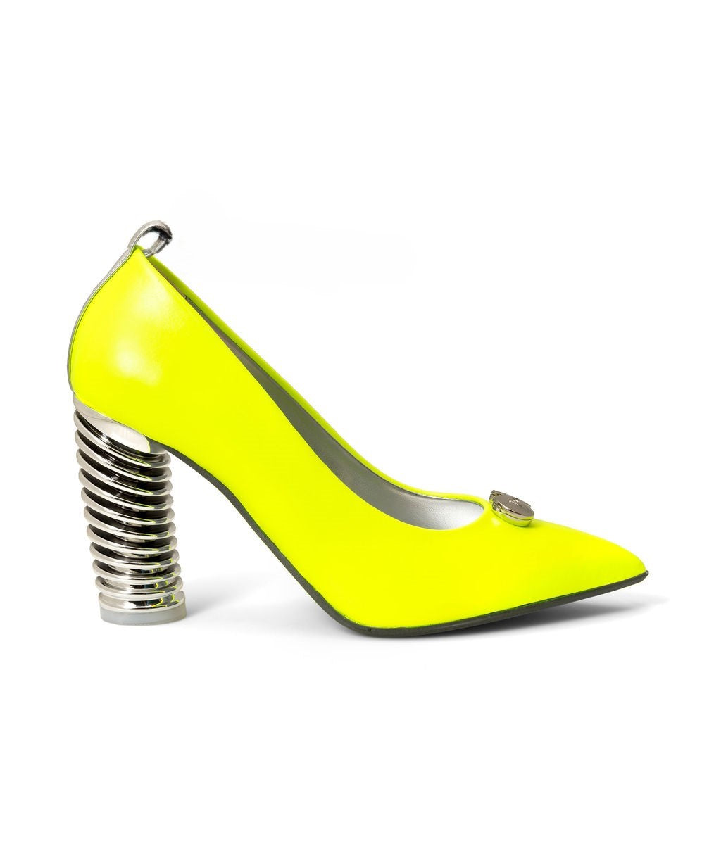 Push Up Pump | Recycled Leather ^ Swirl Cone ~ Silver * Magnetic