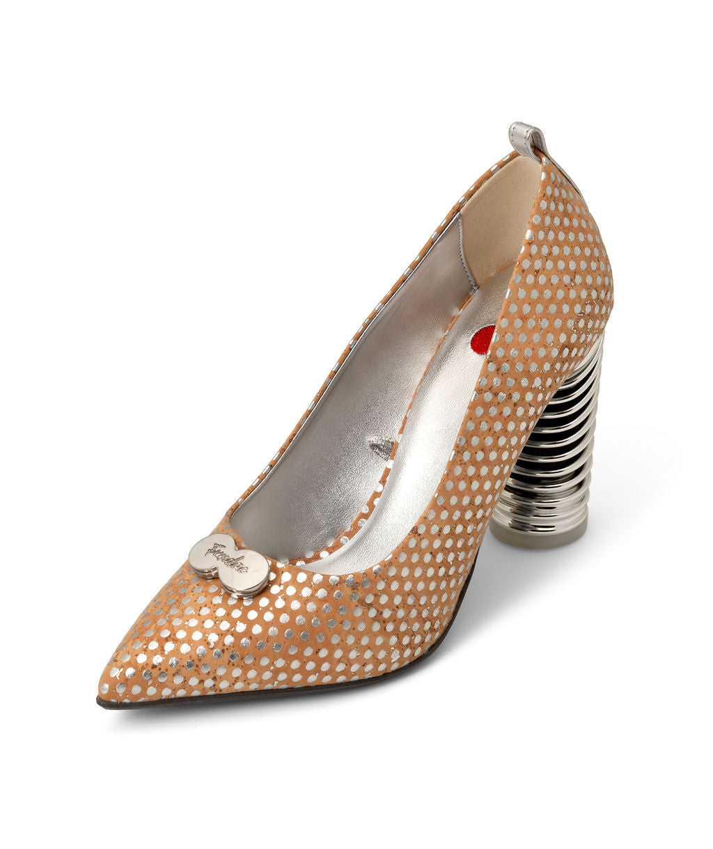 Push Up Pump | Cork ^ Swirl Cone ~ Silver * Magnetic