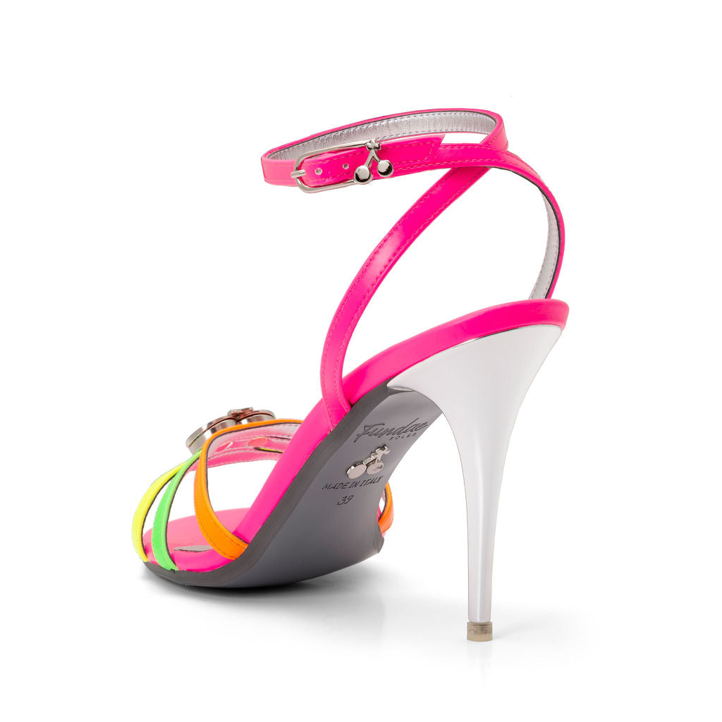 Popsandals | Recycled Leather ^ Stiletto Stick ~ Silver * à la Magnetic