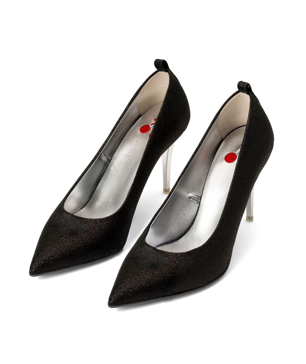 Pumpsicles à la Mode | Recycled Leather ^ Stiletto Stick ~ Silver * à la Ankle